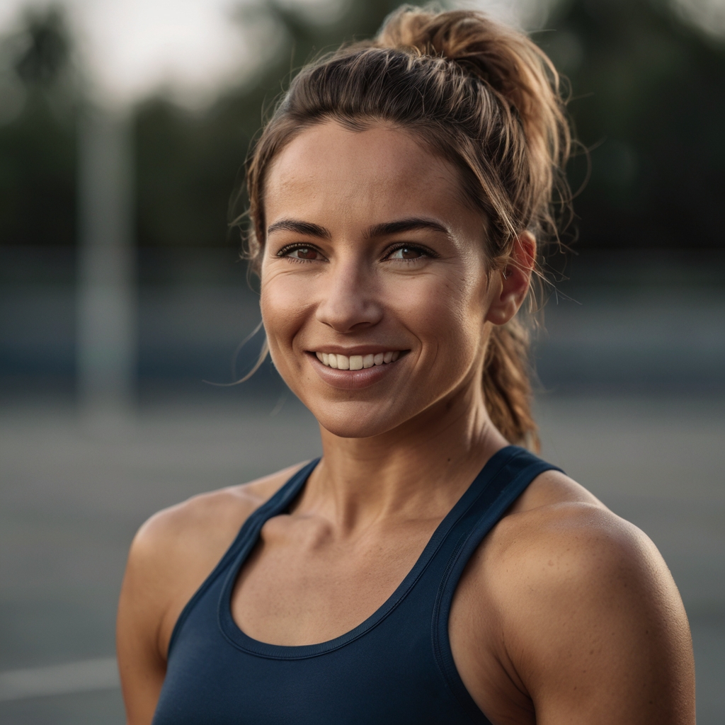 Leonardo_Kino_XL_Portrait_of_a_30yearold_athletic_woman_with_a_1